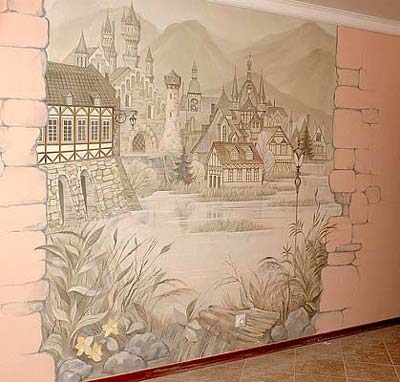 Мастер-класс по художественной росписи стены акриловыми красками.